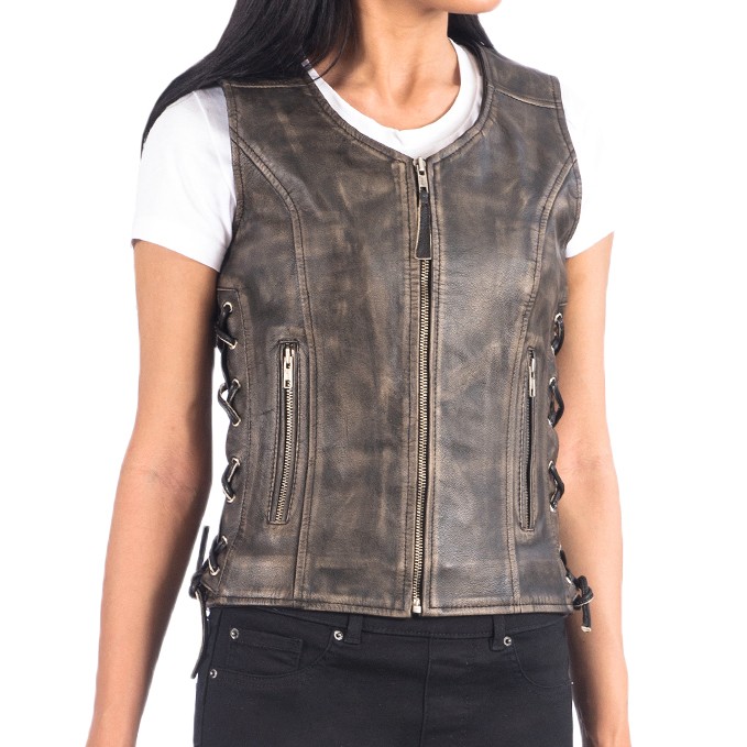 Motorbike Leather Vest