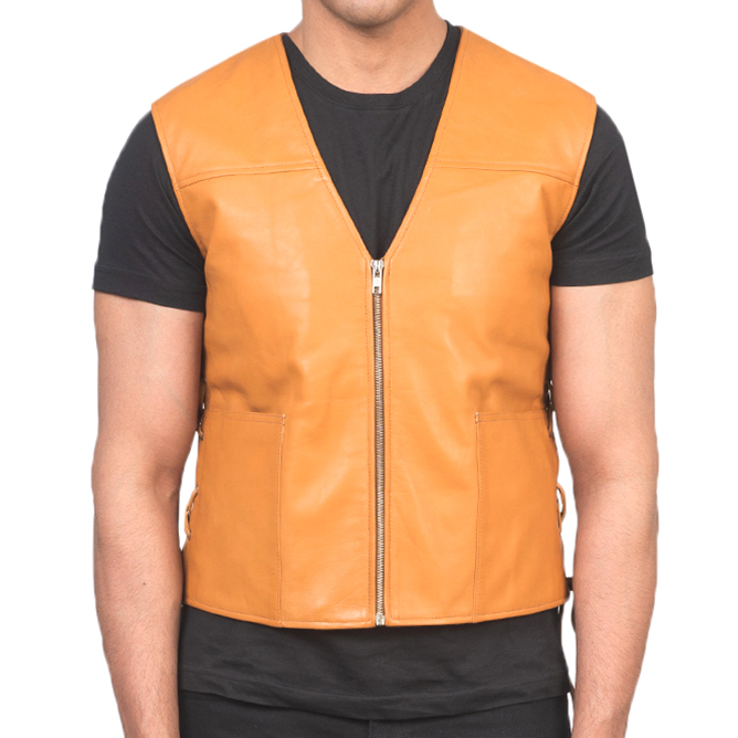 Motorbike Leather Vest