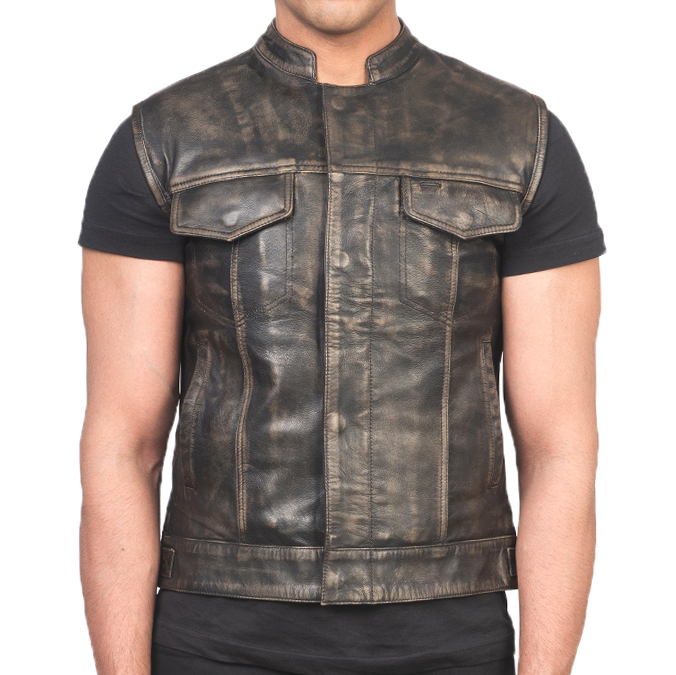 Motorbike Leather Vest