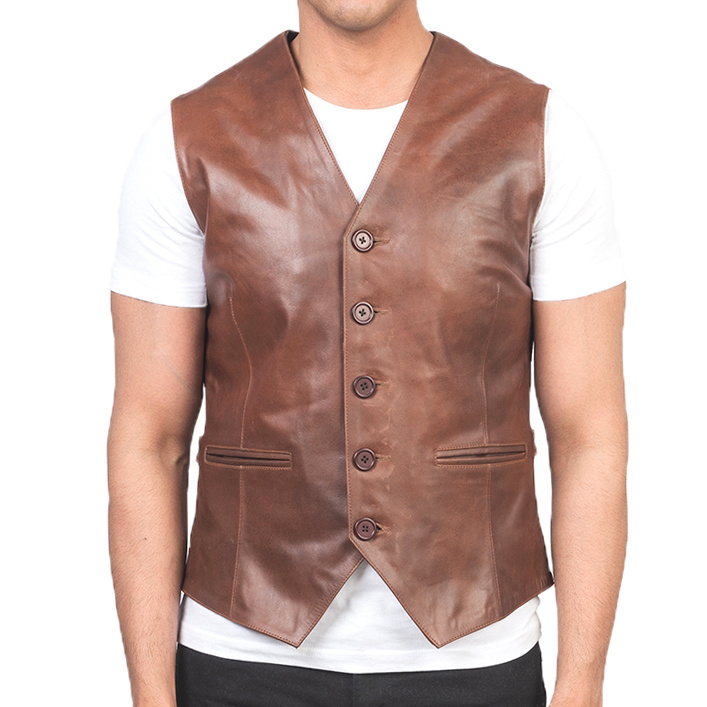 Motorbike Leather Vest